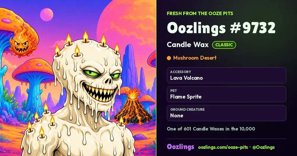 Oozlings #9732, a Classic Candle Wax in Mushroom Desert