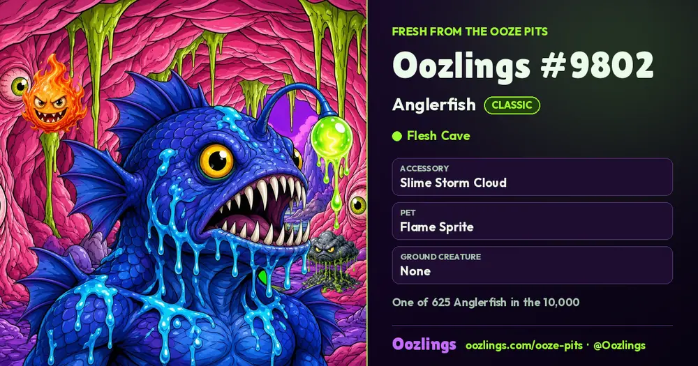 Oozlings #9802, a Classic Anglerfish in Flesh Cave