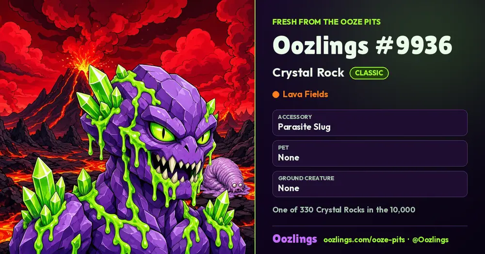 Oozlings #9936, a Classic Crystal Rock in Lava Fields