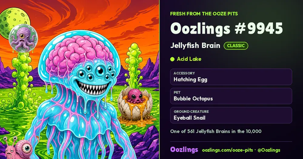 Oozlings #9945, a Classic Jellyfish Brain in Acid Lake