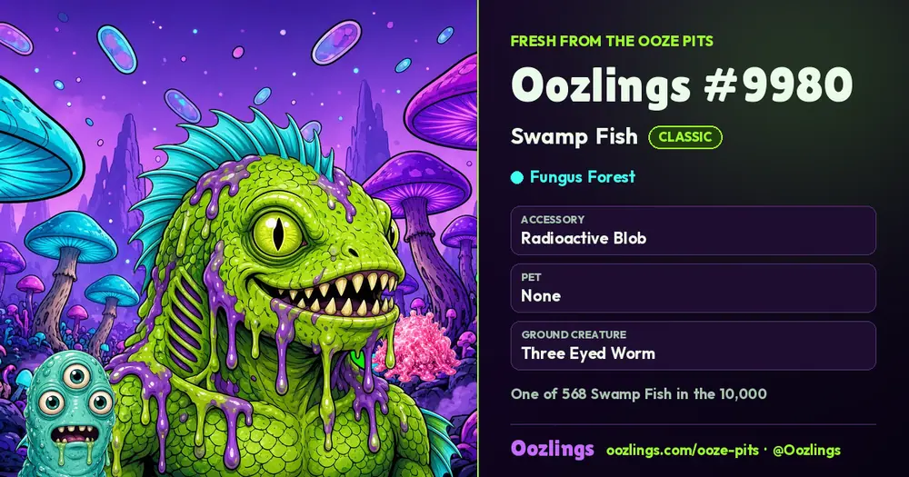 Oozlings #9980, a Classic Swamp Fish in Fungus Forest