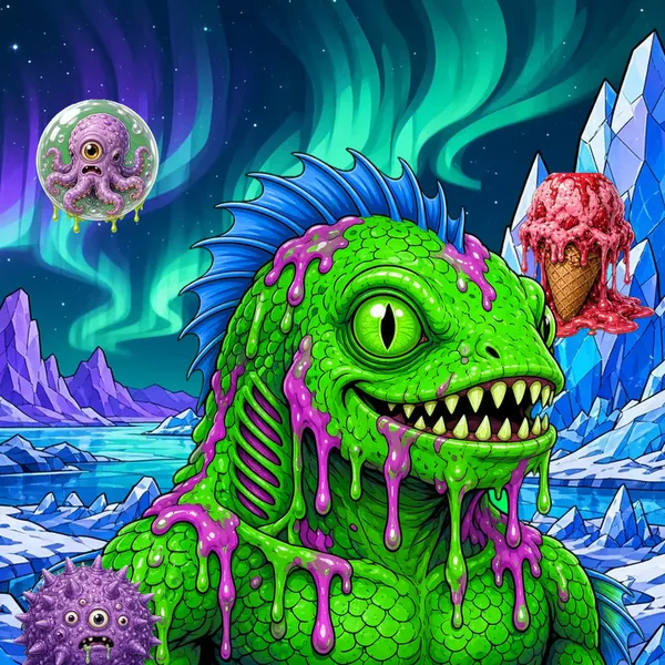 Aurora Lizard art print preview