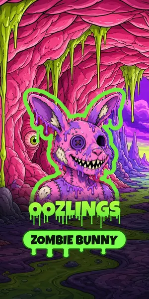 Zombie Bunny Slime Cave art print preview